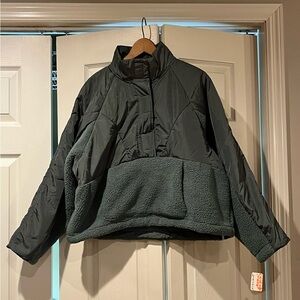 Free People Movement Dark Green Quilted Jacket with Fleece